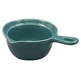 CLINGRE boutique shop uk Keramik-Milchbecher mit Henkel, tropffreier Ausgießer, for Kaffee, Honigsaucen, mikrowellen-, spülmaschinen- und ofenfest Dip-Schale(Dark green,Large)