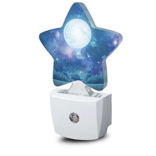 Image of Groovy Nebula Moon Night Lights Plug into Wall with Dusk to Dawn Sensor,Lamp for Bedroom Bathroom Hallway Nightlight for Women Girls