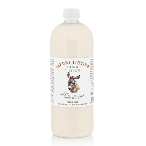 RICARICA SAPONE LIQUIDO al Latte d'Asina per Mani, Viso e Corpo - 1000 ml.