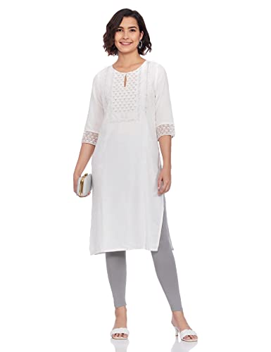 Image of GO COLORS Soft Cotton Stretch Ankle Length Leggings for Women | Breathable