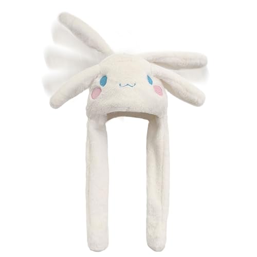 Cute Soft Plush Hats, Ear Moving Jumping Hat, Funny Cartoon Animal Warm Winter Caps for Women Girls