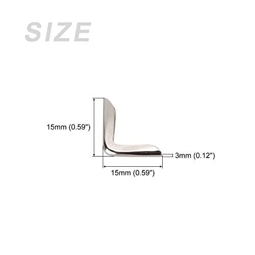Protector de esquinas para libros METALLIXITY (15 mm / 0,59 pulgadas), 30 piezas, cubierta decorativa metálica para álbumes, menús, diarios, cajas y más, tono plateado miniatura 2