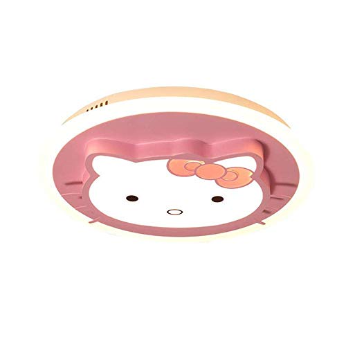Plafonnier De,Led Chambre D 'Enfants Créative Hello Kitty Girls Dimmable Lampe Pour Enfants Salon Moderne Salle À Manger Salle D ' Étude Protection Des Yeux Lumière Avec Télécommande Ø55Cm 50W