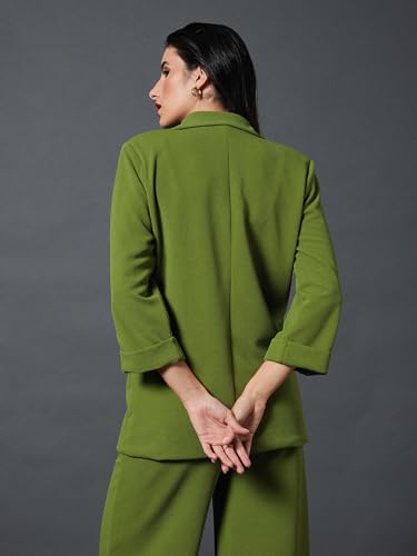 Image of Sassafras worklyf Women's Blazer Regular Fit Full Sleeves Longline Front Open Show Pocket - Casual Workwear Blazers