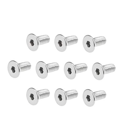 uxcell M5x12mm Flat Head Machine Screws Inner Hex Screw 304 Stainless Steel Fasteners Bolts 20Pcs