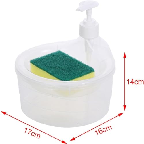 Image of 2 in 1 Multifunctional Plastic Liquid Soap Dispenser & Dish Washing Scrubber Sponge Holder