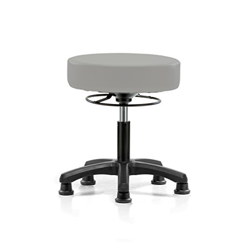 Image of Perch Stationary Life Height Adjustable Stool | Desk Height 18-23 inch | Grey Vinyl
