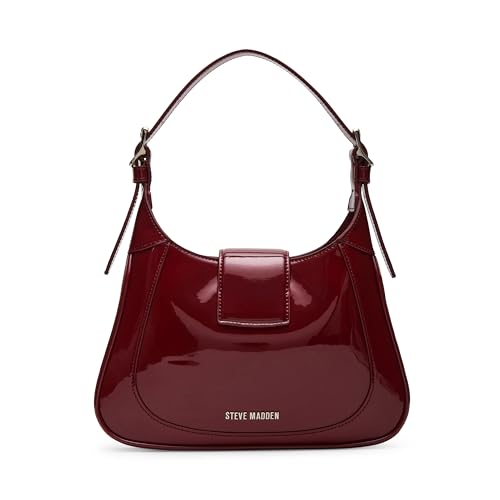 Steve Madden Tully-P Patent Shoulder Bag, Burgundy3