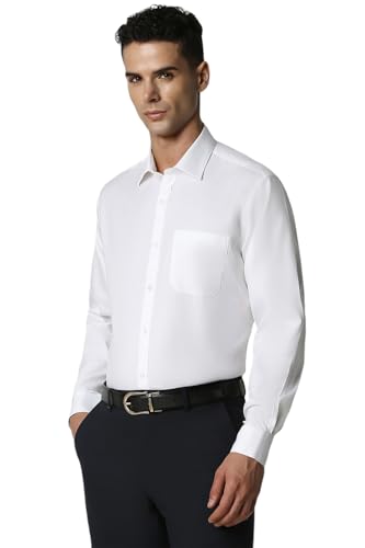 Image of Van Heusen Men Cotton Regular Fit Solid Full Sleeves Formal Shirt