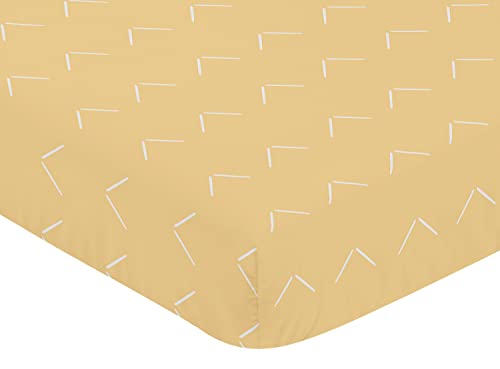 Sweet Jojo Designs Yellow Boho Arrow Boy Or Girl Fitted Crib Sheet Baby Toddler Bed Nursery - Mustard Orange And White Bohemian Tribal Southwest Chevron Geometric Herringbone Woodland Gender Neutral #TOP2
