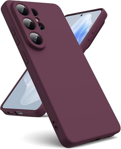 Image of DIZORO Microfiber Candy Case Compatible with Samsung S26 Ultra 5g Smooth Touch Cushion Liquid Soft Silicone Gel Rubber Phone Cases Non-Slip Full Body Protective Shockproof Back Cover (Wine)