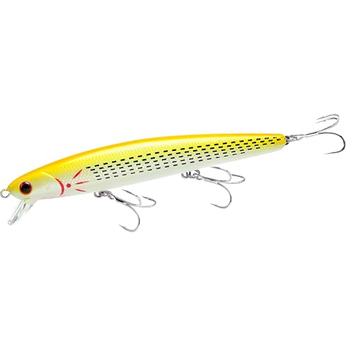 LUCKY CRAFT FlashMinnow 110 Ghost Series Saltwater Fishing Lures, Jerkbait for Halibut and Bass Fish, Slow Suspending 1–2 ft, Surf Fishing Gear and Tackle Box Accessories, 677 Chicken Scratch