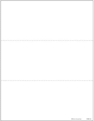 IRS Approved Blank Laser Tax Paper Without Vertical Perforation, 100 Recipients