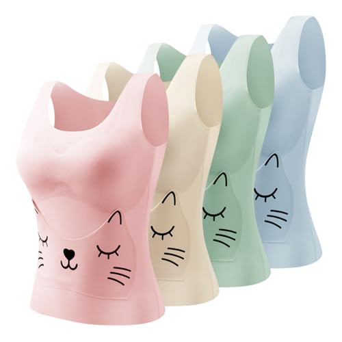 Débardeur thermique fille lot de 4 : camisole polaire avec brassière intégrée hiver chaud