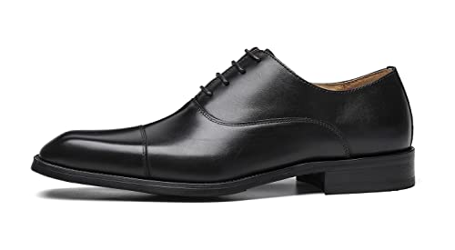 Santimon Men's Oxfords Formal Dress Genuine Leather Derby Modern Cap Toe Classic Fashion Business Casual Tuexdo Wedding Prom Comfortable Shoes for Men2