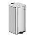 SONGMICS Kitchen Bin, 8-Gallon (30 L) Trash Bin, Steel Pedal Bin, with Inner Bucket, Soft Close and Stays Open, Metallic Silver LTB593E01