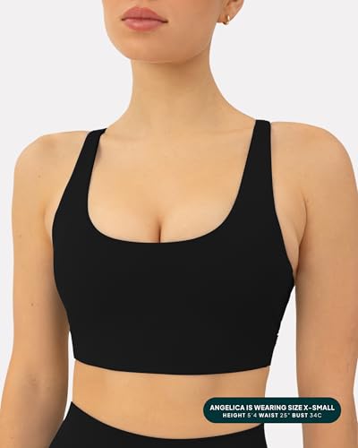 PAVOI ACTIVE Racerback Adjustable Sports Bra for Women - High Support Convertible Straps High Impact Workout Bras - HiPerform2