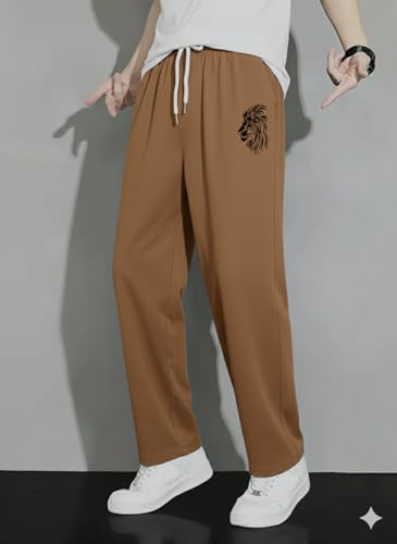 Image of Samfor Track Pant for Men | Loose Fit Super Stretchable Track Pant for Man with Bold Lion Design | Stylish Lower for Men