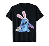 Disney Stitch in Easter Bunny Costume with Cute Fuzzy Friend T-Shirt