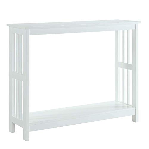 Convenience Concepts Mission Console Table with Shelf, White