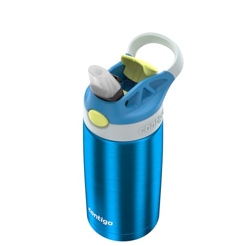 Image of Contigo Autospout Water Bottle with Straw 13 oz Blue Poppy /Glacier