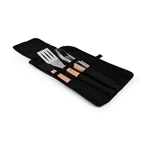 Farberware Juego de portón trasero para barbacoa, 3 piezas, madera y acero inoxidable