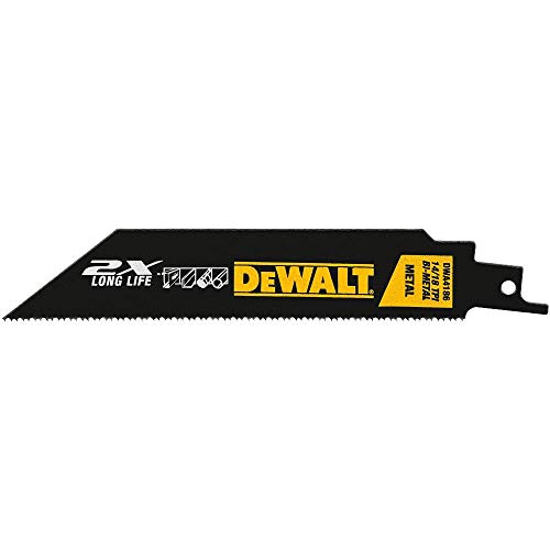 DEWALT 6-Inch Reciprocating Saw Blades, 14 TPI, 5-Pack (DWA4186)