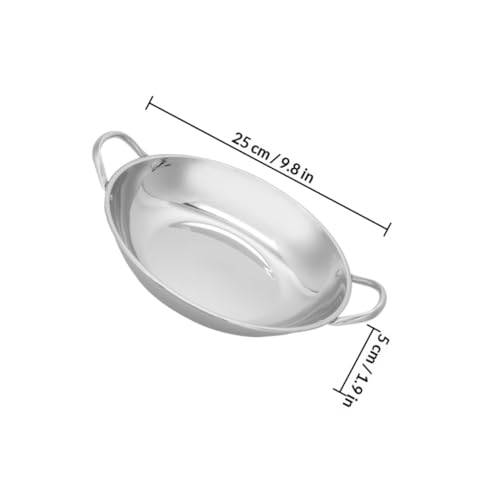 Wok de acero inoxidable con doble mango para uso diario miniatura 2