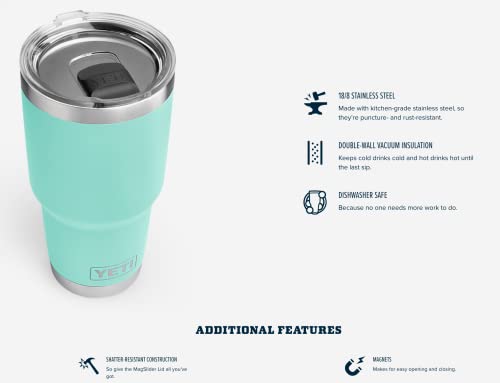 Image of YETI Rambler 30 oz Tumbler Retired Colors, Stainless Steel, Vacuum Insulated with MagSlider Lid, Offshore Blue
