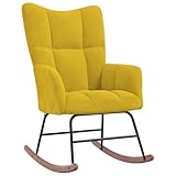vidaXL Schaukelstuhl Relaxstuhl Schaukelsessel Schwingsessel Ruhesessel Relaxsessel Schwingstuhl Polsterstuhl Polstersessel Sessel Senfgelb Samt