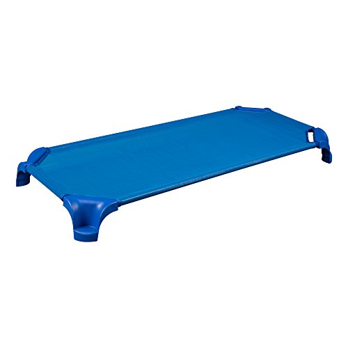 Image of Sprogs Heavy-Duty Stackable 40 inchL Daycare Cots for Toddlers Ages 1 to 2, Stacking Preschool Classroom Toddler Cots for Sleeping, Resting, Naptime, Pack of 24, Blue