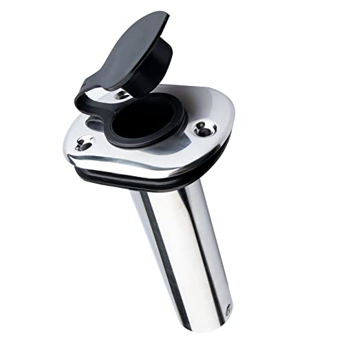Xinkunmarine 2 Pack Fishing Rod Holders For Boat,Stainless Steel Flush Mount Rod Holder For Boat Pvc Caps And Inner Tubes,Fishing Pole Holders Rod Rack For Marine Boat,Yacht,Fishing Boat(90 Degree) #TOP5
