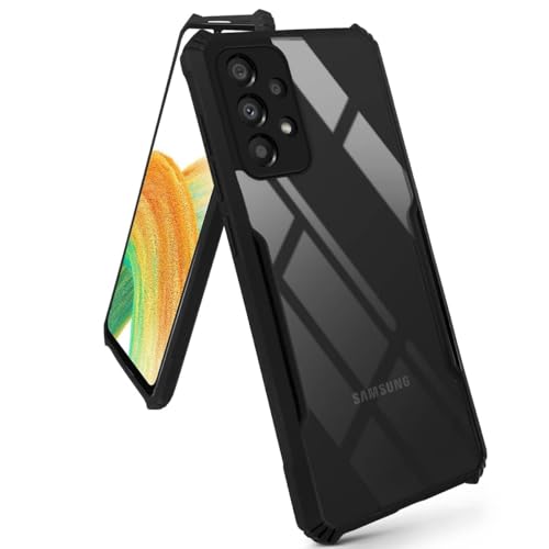 Image of Jkobi Back Case Cover for Samsung Galaxy A33 5G (Polycarbonate Clear Panel with Shockproof | Professional Black)