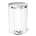 simplehuman Cubo SEMICIRCULAR 6 L Inoxidable, Acero Blanco, 6 litros