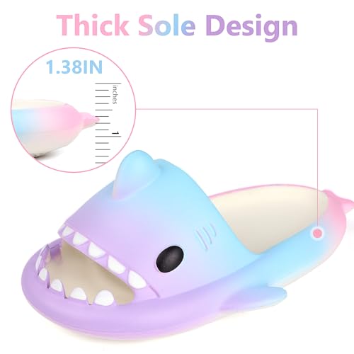 Image of Kids Shark Cloud Slides | Toddler Boys Girls Shower Slippers | Boys Girls Cute Cartoon Fish Flip Flops | Beach Pool Home Sandals | Quick Dry Non-Slip