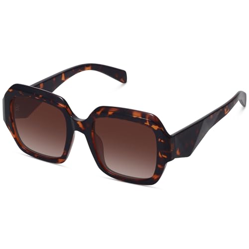 Image of Oversized Square Sunglasses for Women Trendy Polarized Sunglasses Retro Luxury big Large Sun Glasses UV400 FZN803