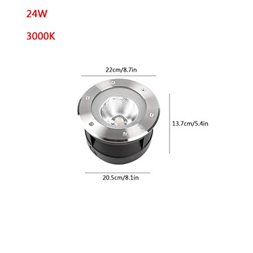 Buried Lights,Deep Recessed Holder Garden Ground Path Deck Light IP67 Driveway Outdoor (Size : E-24W)