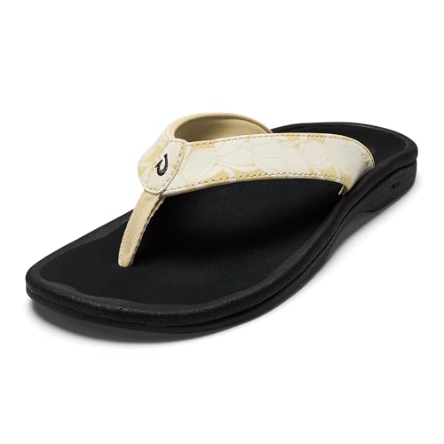 OLUKAI Ohana - Sandalias de playa para mujer, resistentes al agua, soporte de arco y ajuste cómodo, ligeras y duraderas, agarre y tracción mejorados, Coco tostado/Pa'i, 35 EU