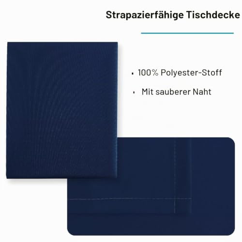Hiasan Tischdecke Abwaschbar Abwischbare Tischtuch Eckig Blau 140x200cm – Ansicht 4