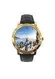 taormina hotel und flug Armbandfarbe: Schwarz; Zifferblattfarbe: Gold.