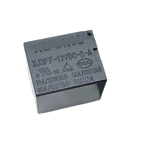 Relé XJ3FF-12V-SA de 4 pines negro para la automatización de luces y domótica en el hogar