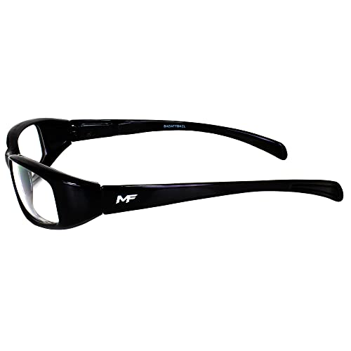 2 Pairs of MF Eyewear Bad Attitude Cool Wraparound Motorcycle Sunglasses Black Frames with Clear & Super Dark Lenses3