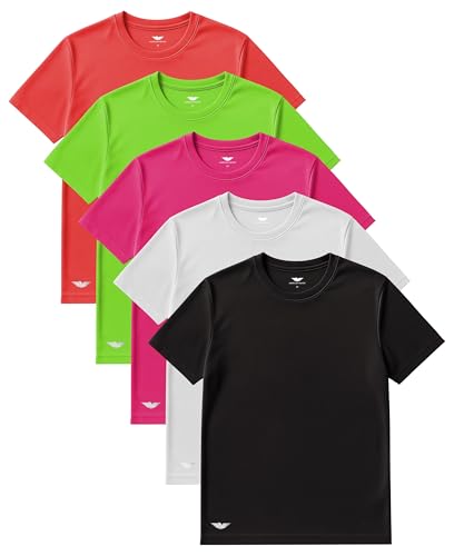 AMERICAN HEAVEN Men's Short Sleeve Work Out Crew Neck T-Shirts | Dry Fit Active Athletic Gym Tee Tops | Multi Packs Colors