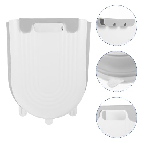 Caneca de basura plegable para cocina colgante gris-blanco miniatura 7