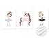 Pack 3 Tríptico cuadros con marco decorativos de lienzo impreso infantiles para decoración pared habitación dormitorio niños con bastidor de madera - 3 cuadros tamaño 30x40cm (Bailarinas)