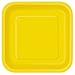 Unique- Platos Cuadrados de Papel Ecológicos-18 cm Amarillo-Paquete de 16, Color yellow (31787EU)