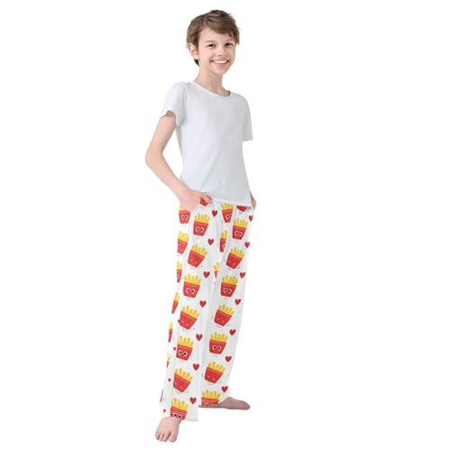 Boys' Pants French Fries Cute Fast Food Long Bottoms Jogger Pants Elastic Waist Trousers with Pockets S-XL4