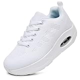 レディース 快適 ワーキング ナースシューズ 滑り止め 調節可能 通気性 ウォーキング バッファー フィットネス カジュアル 看護 矯正 軽量 シューズ 関節炎、糖尿病 かかとの痛み, D-ホワイト, 26.5 cm