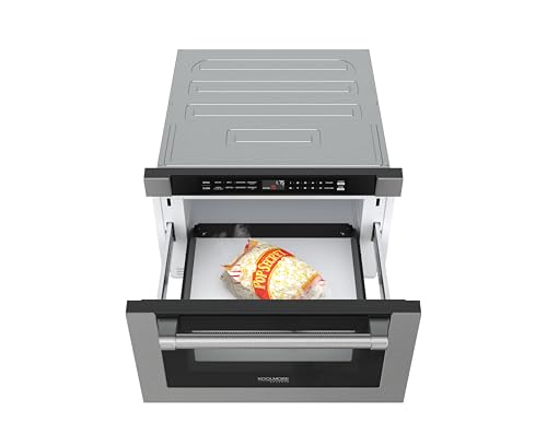 Image of KoolMore Reserve 24 in. 1.2 cu. ft. Microwave Drawer with Electric Door Opening, 10 Power Levels, Sensor Cooking, Melt, Defrost, Bake, Roast, Broil, 1500 Watts, UL Certified in Black Stainless-Steel