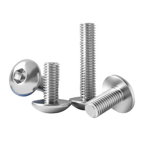 RUOHARD M2 .5 M3 M4 M5 M6 M8 M10 304ステンレス鋼六角丸皿マッシュルームヘッドネジ六角穴付きボタンヘッドボルトトラスネジ(25mm,M6 (5pcs))